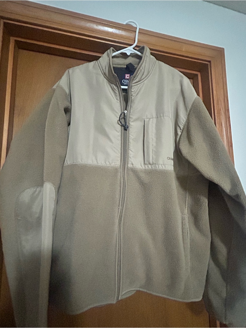 Chaps Men's Two-Tone Tan Fleece Performance Jacket